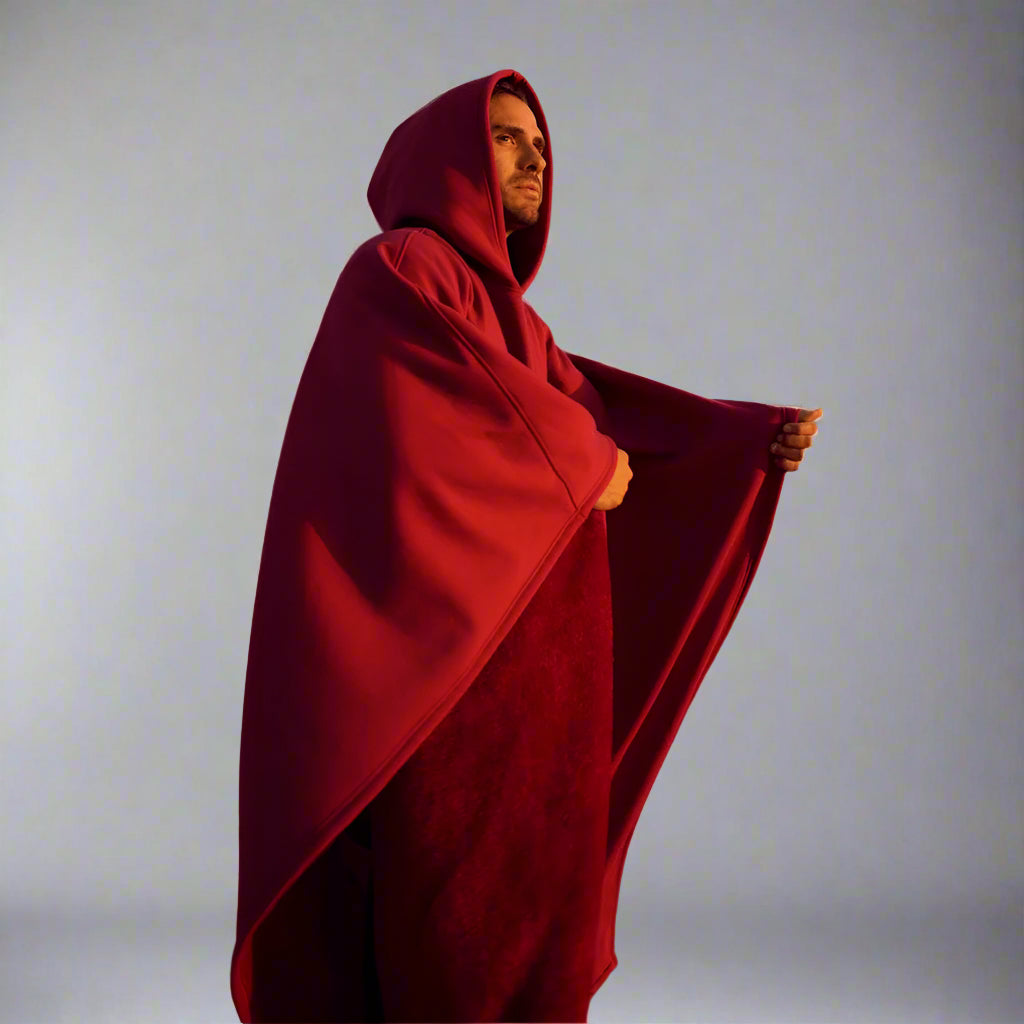 Warm Hooded Poncho With Soft Lining - Image 10