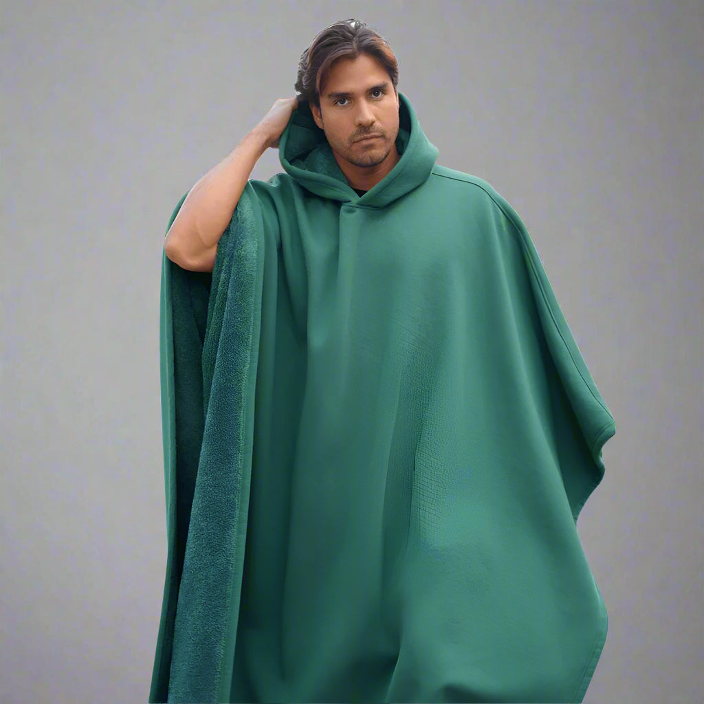 Warm Hooded Poncho With Soft Lining - Image 6