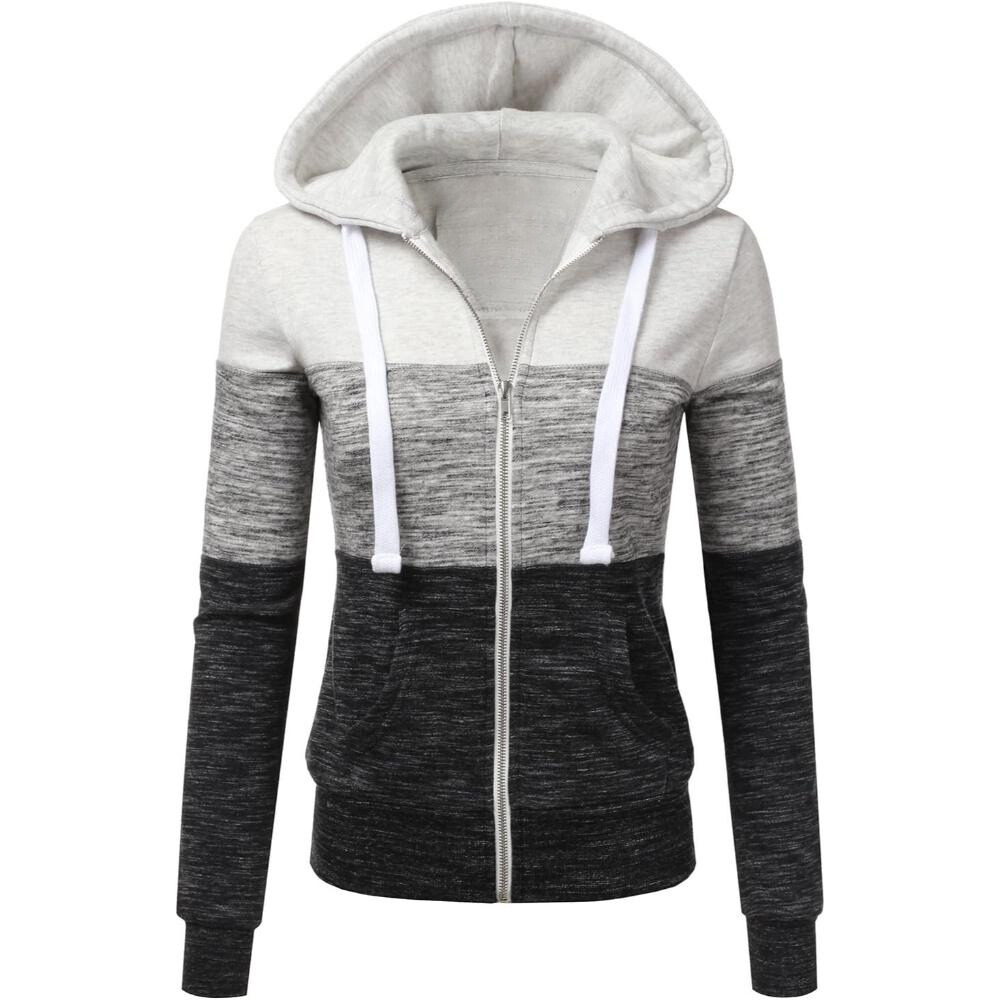 Zip Up Hooded Jacket With Contrast Stripes - Image 3