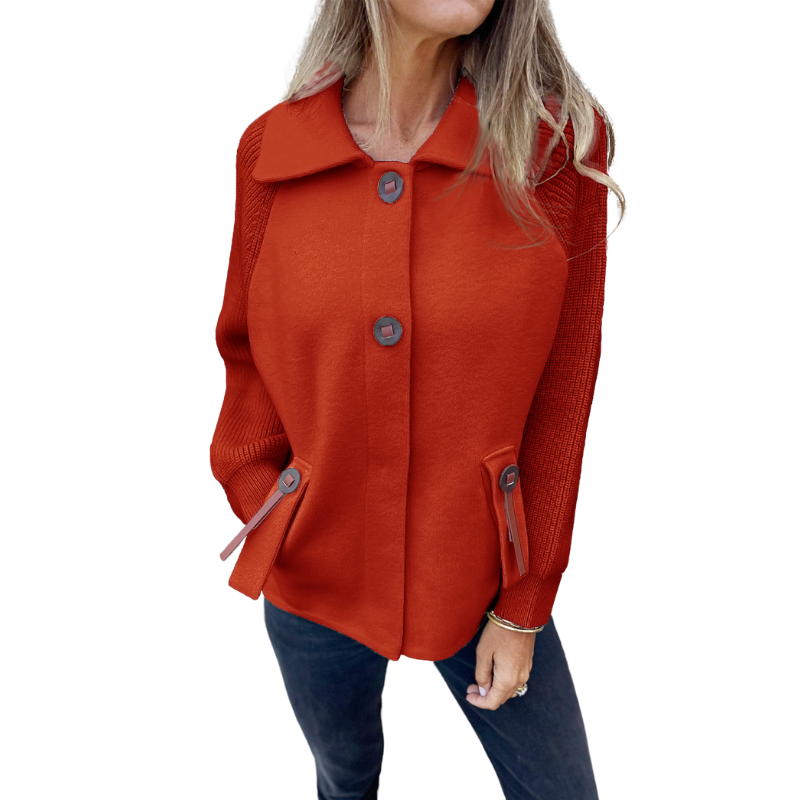 Buttoned Front Casual Knit Jacket - Image 10
