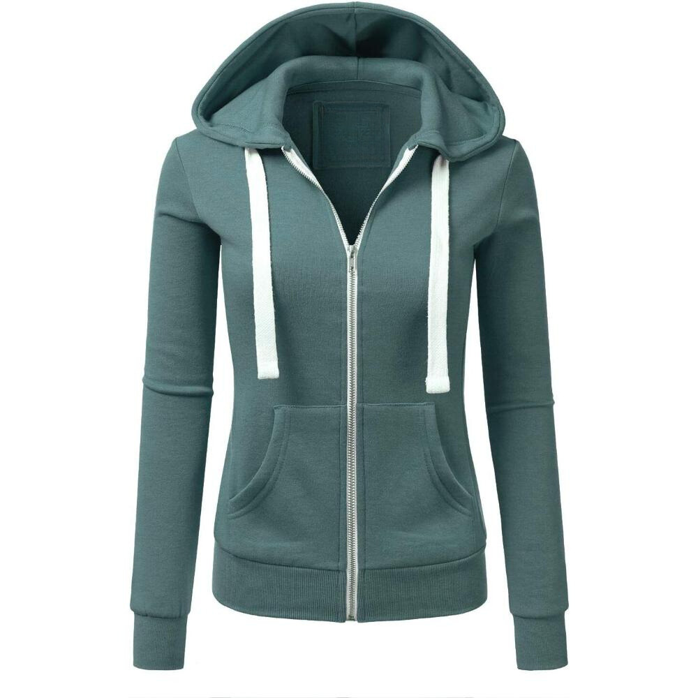 Zip Up Hooded Jacket With Drawstrings - Image 12