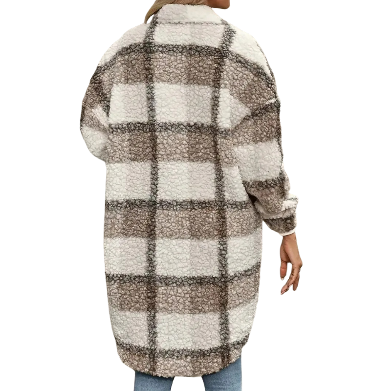 Plaid Button Up Oversized Jacket - Image 3