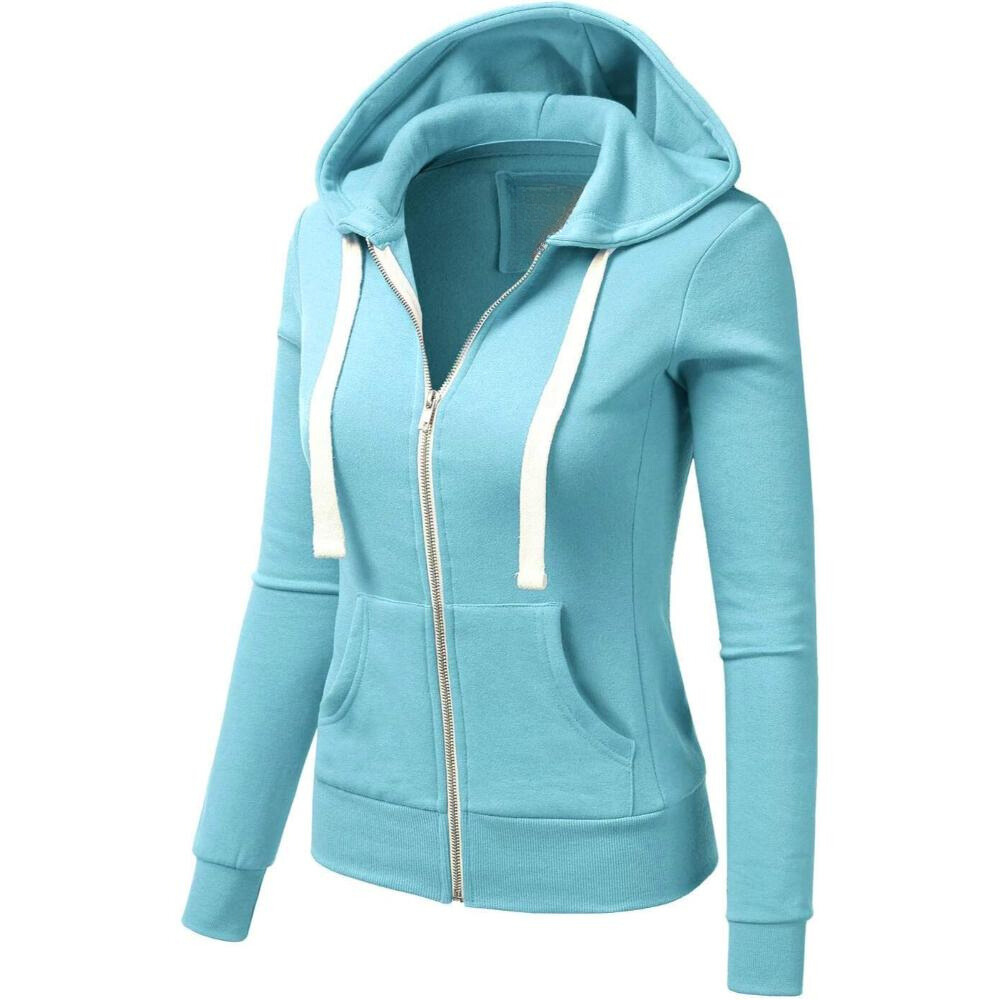 Zip Up Hooded Jacket With Drawstrings - Image 2