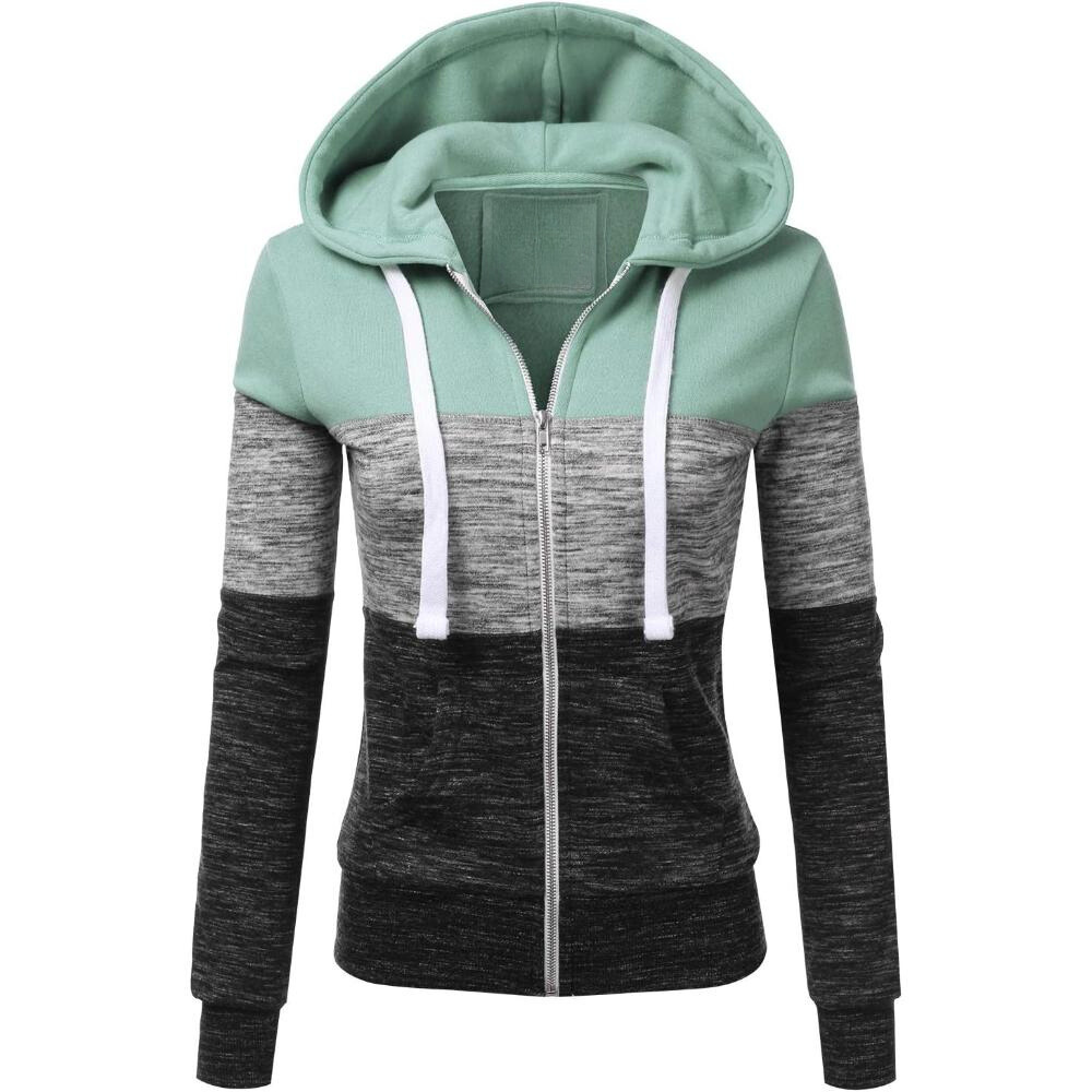 Zip Up Hooded Jacket With Contrast Stripes - Image 8
