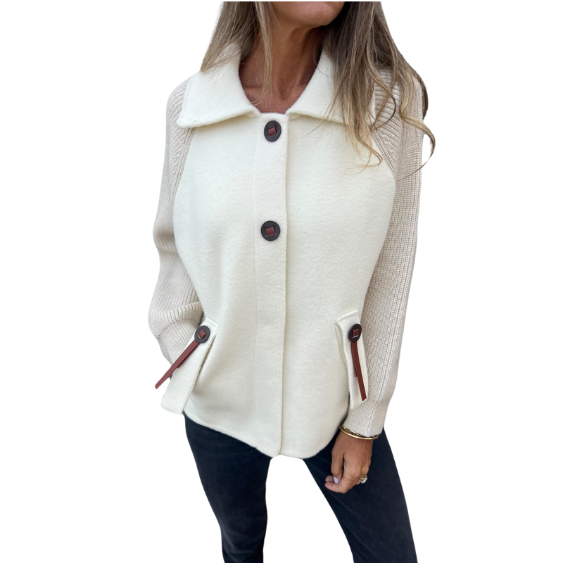 Buttoned Front Casual Knit Jacket - Image 4