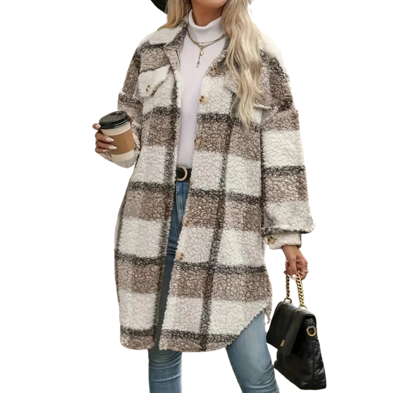 Plaid Button Up Oversized Jacket - Image 5