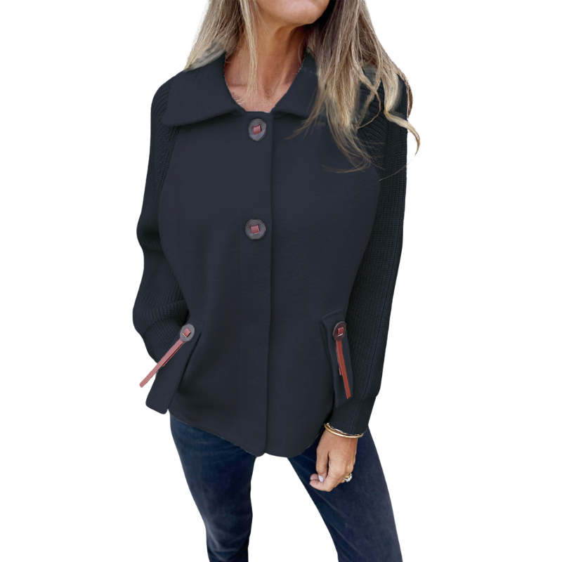 Buttoned Front Casual Knit Jacket - Image 5