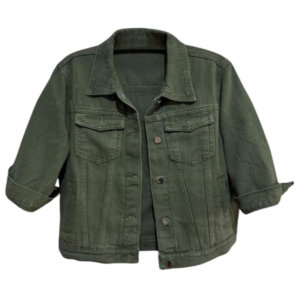 Women Cropped Full Sleeve Denim Jacket