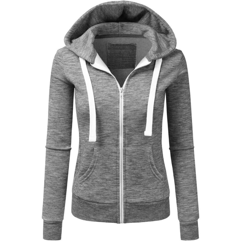Zip Up Hooded Jacket With Drawstrings - Image 6