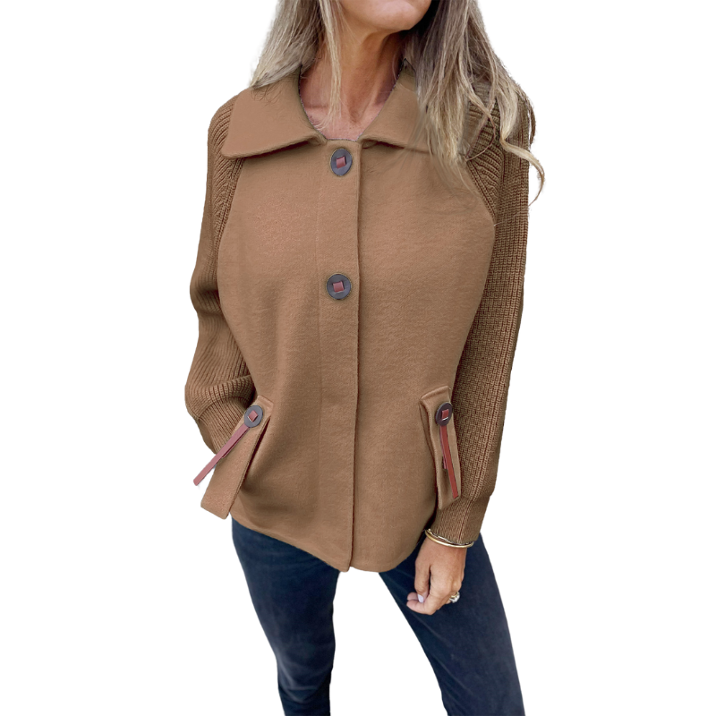 Buttoned Front Casual Knit Jacket - Image 8
