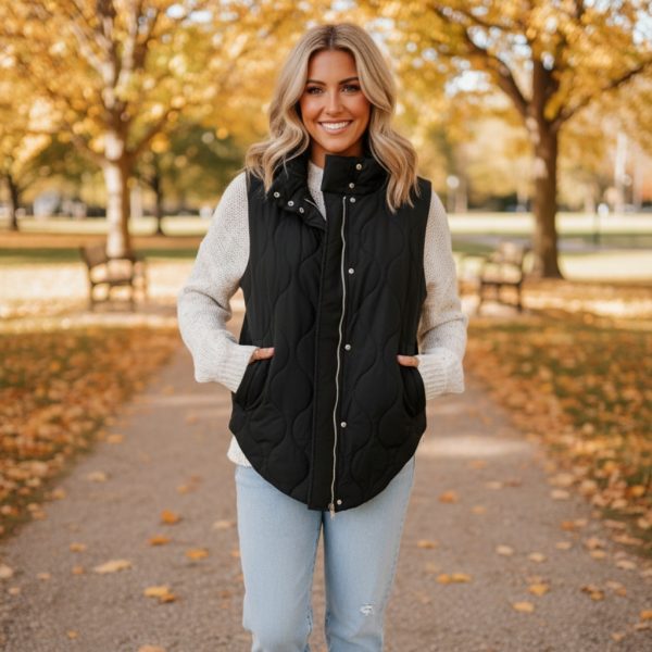 Cropped Puffer Lightweight Vest For Women