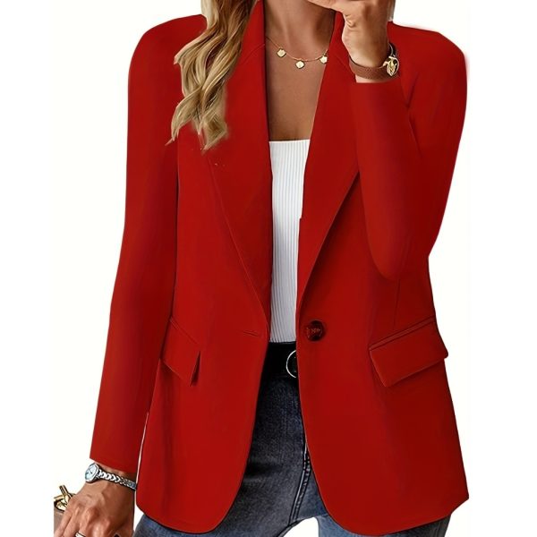 Single Buttoned Long Sleeve Suit Jacket