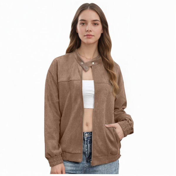 Oversized Motorcycle Bomber Women Faux Fall Leather Coat