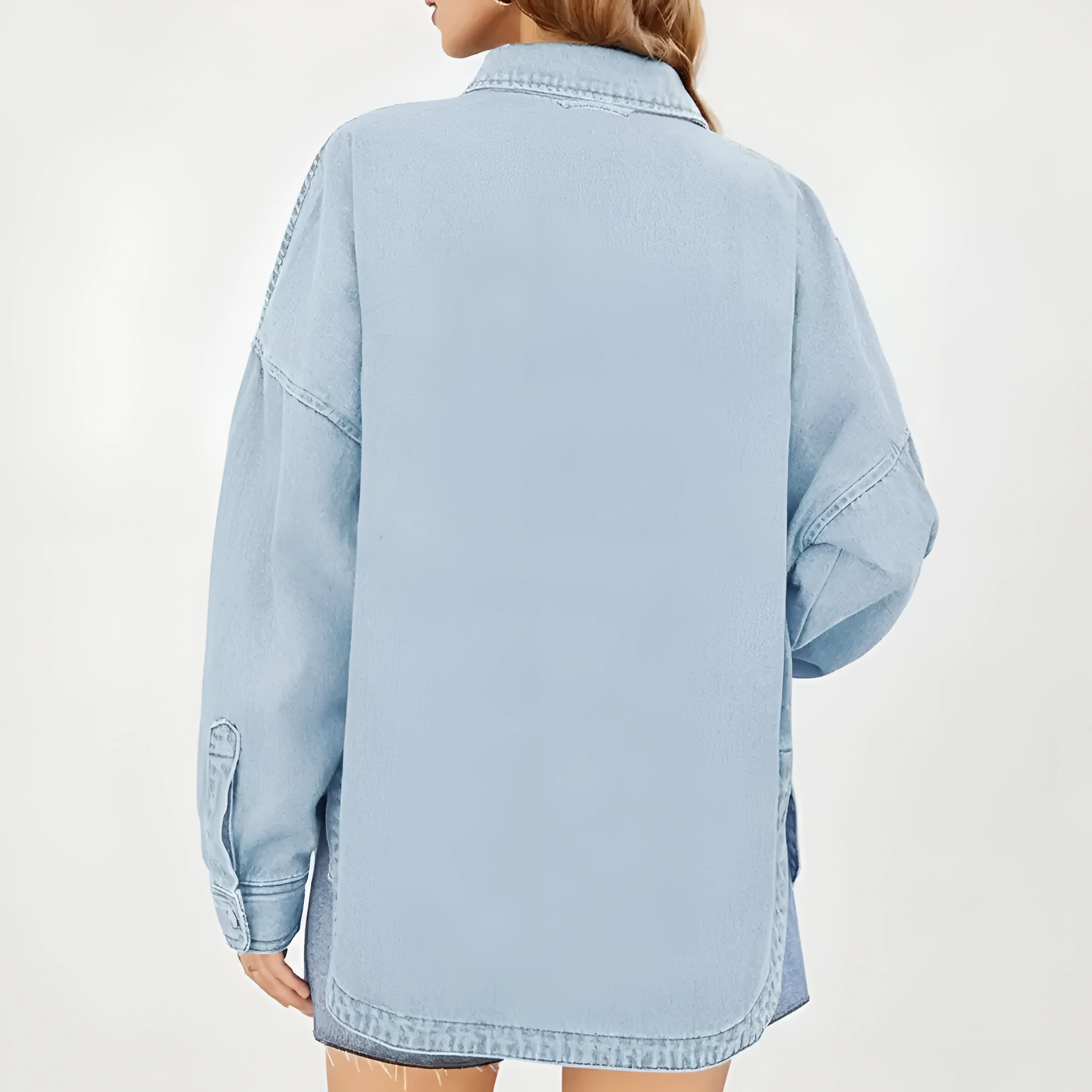 Casual Denim Jacket With Button Front Style - Image 10