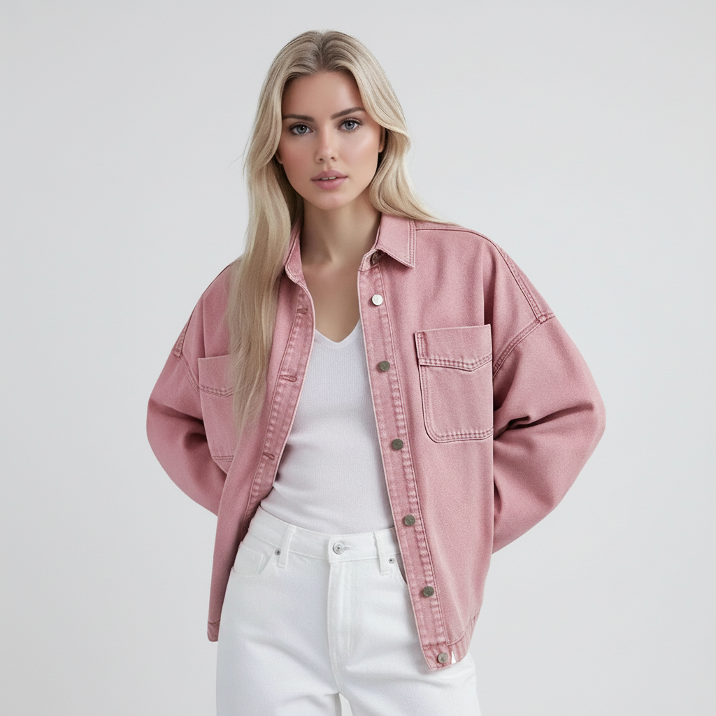 Casual Denim Jacket With Button Front Style - Image 4